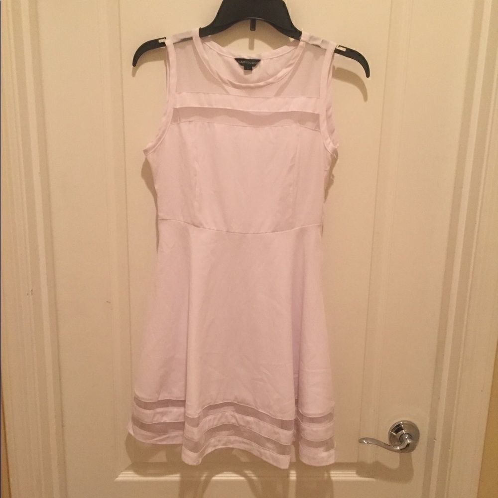 HaiYiuDuo White Sheer Stipe Dress